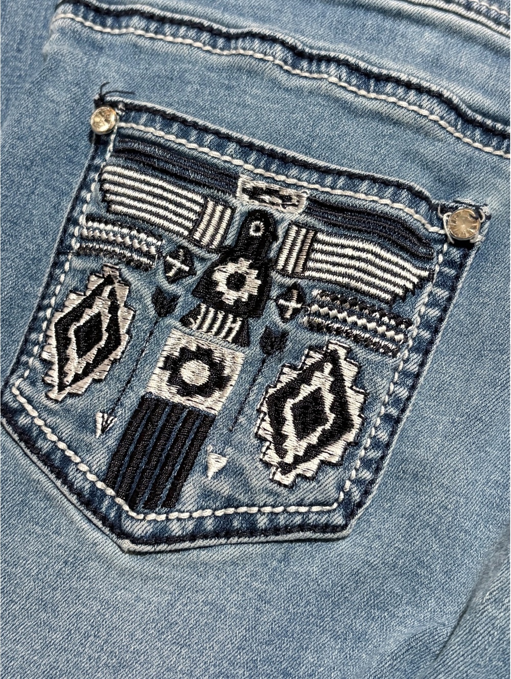 Cowgirl Hardware Girls Bootcut Jeans Size 10 Southwestern Embroidered Pockets